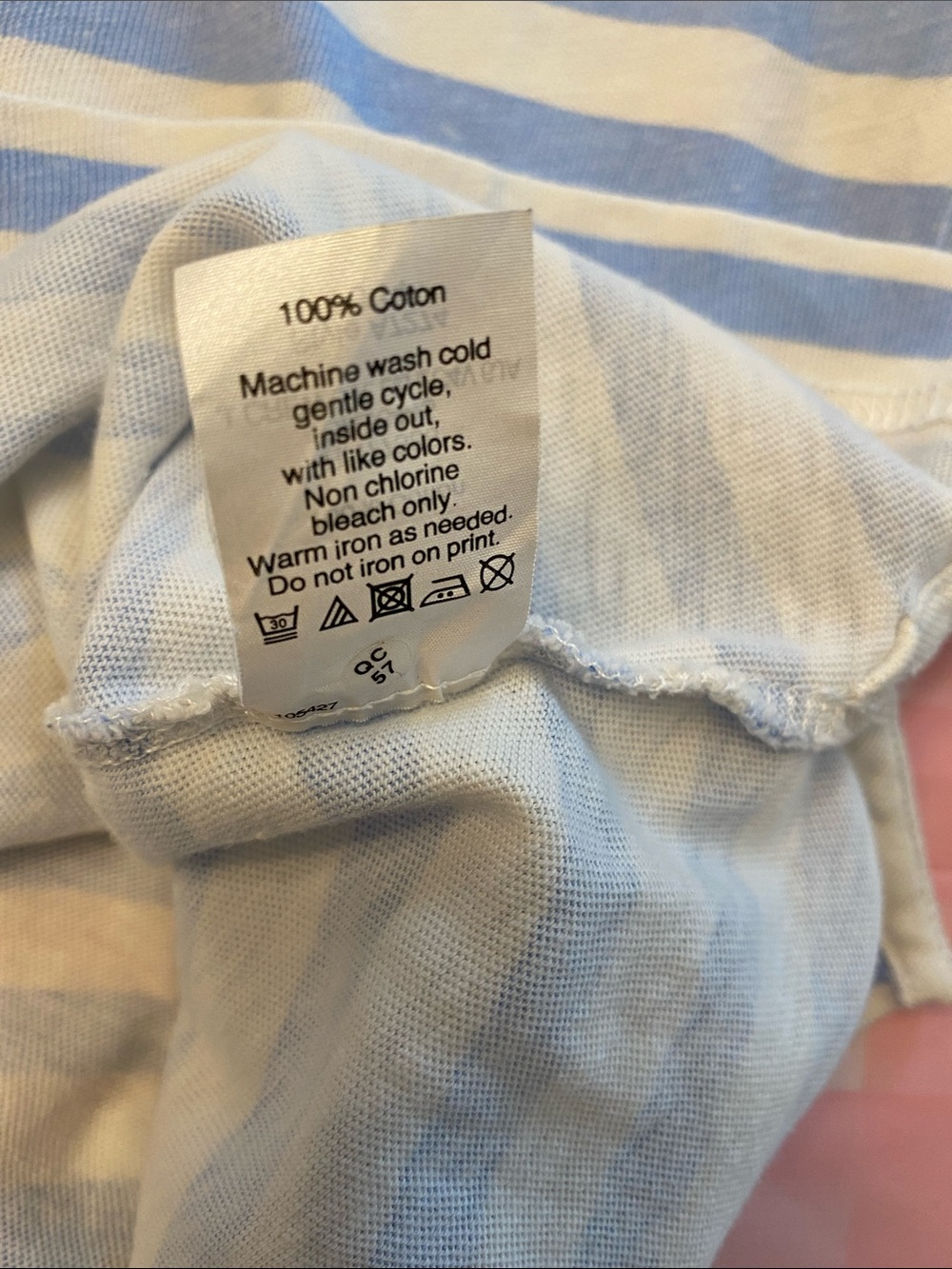 J. Crew Women's Light Blue and White Striped Boatneck Long Sleeve Top - Picture 6 of 6